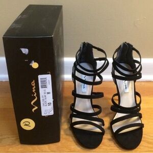 Nina Black Strappy High Heels